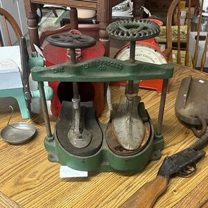 Vintage Green Cast Iron Press